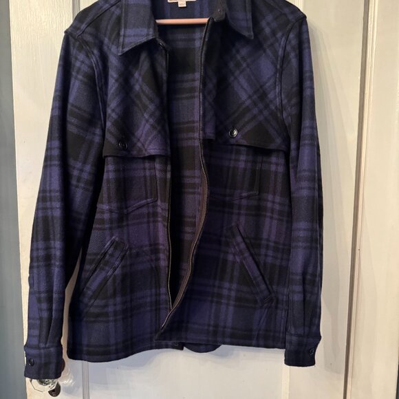 Wallace and Barnes from J. Crew zip-front wool workshirt * Medium * Navy/Black - Picture 4 of 6